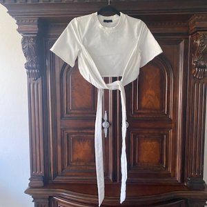 Wrap crop tee